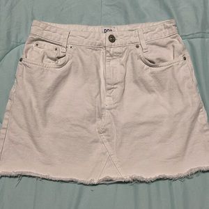 white mini skirt